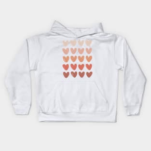 Cream, Pink, Red Gradient Heart Square Kids Hoodie